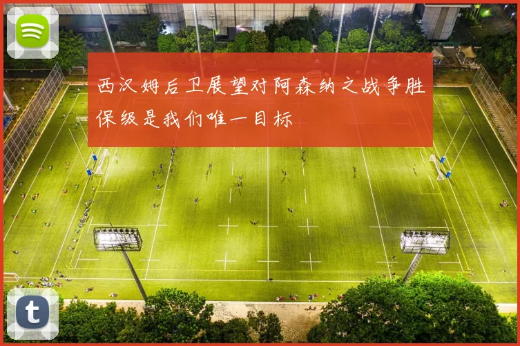 西汉姆后卫展望对阿森纳之战争胜保级是我们唯一目标